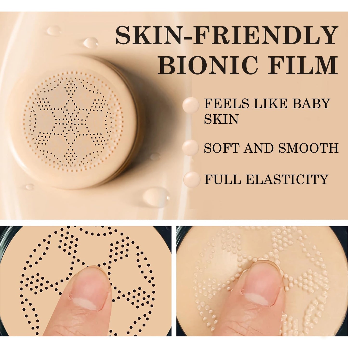 Detailed view of mushroom sponge puff applicator