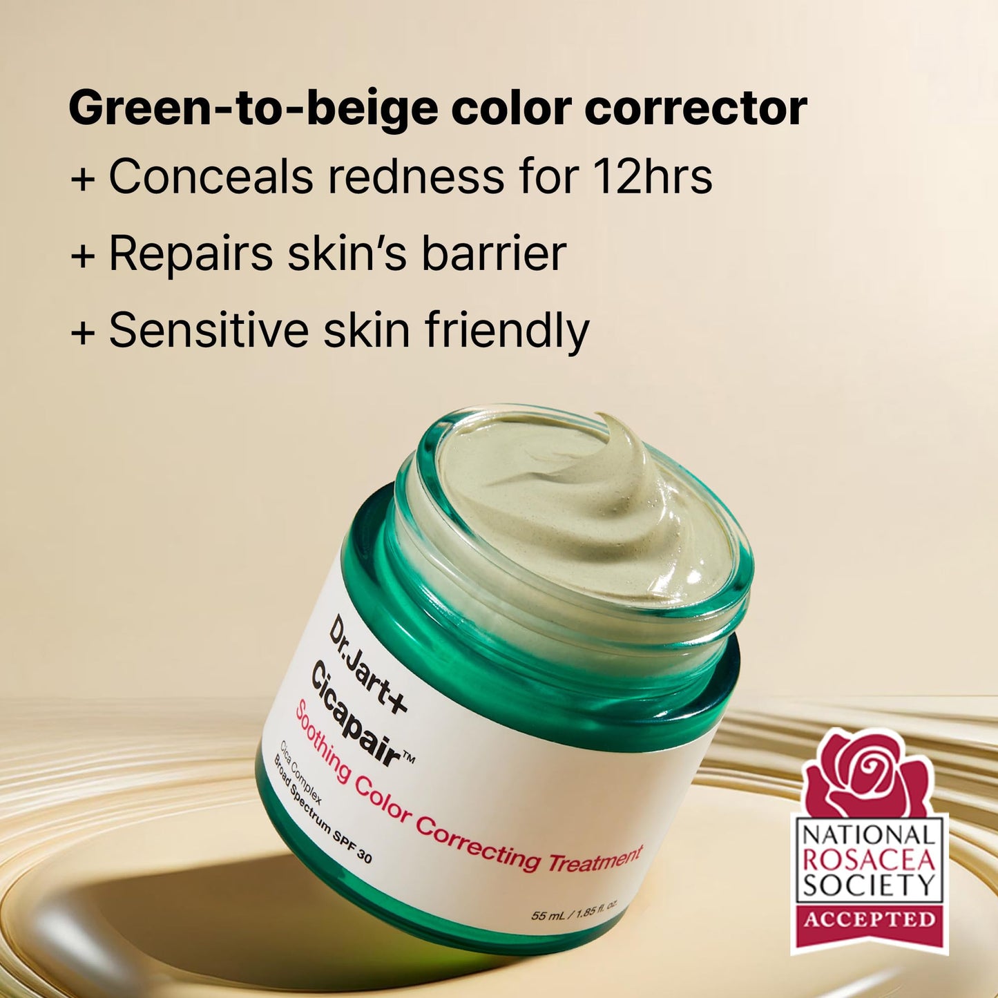 Application of Dr. Jart+ color correcting treatment on hand