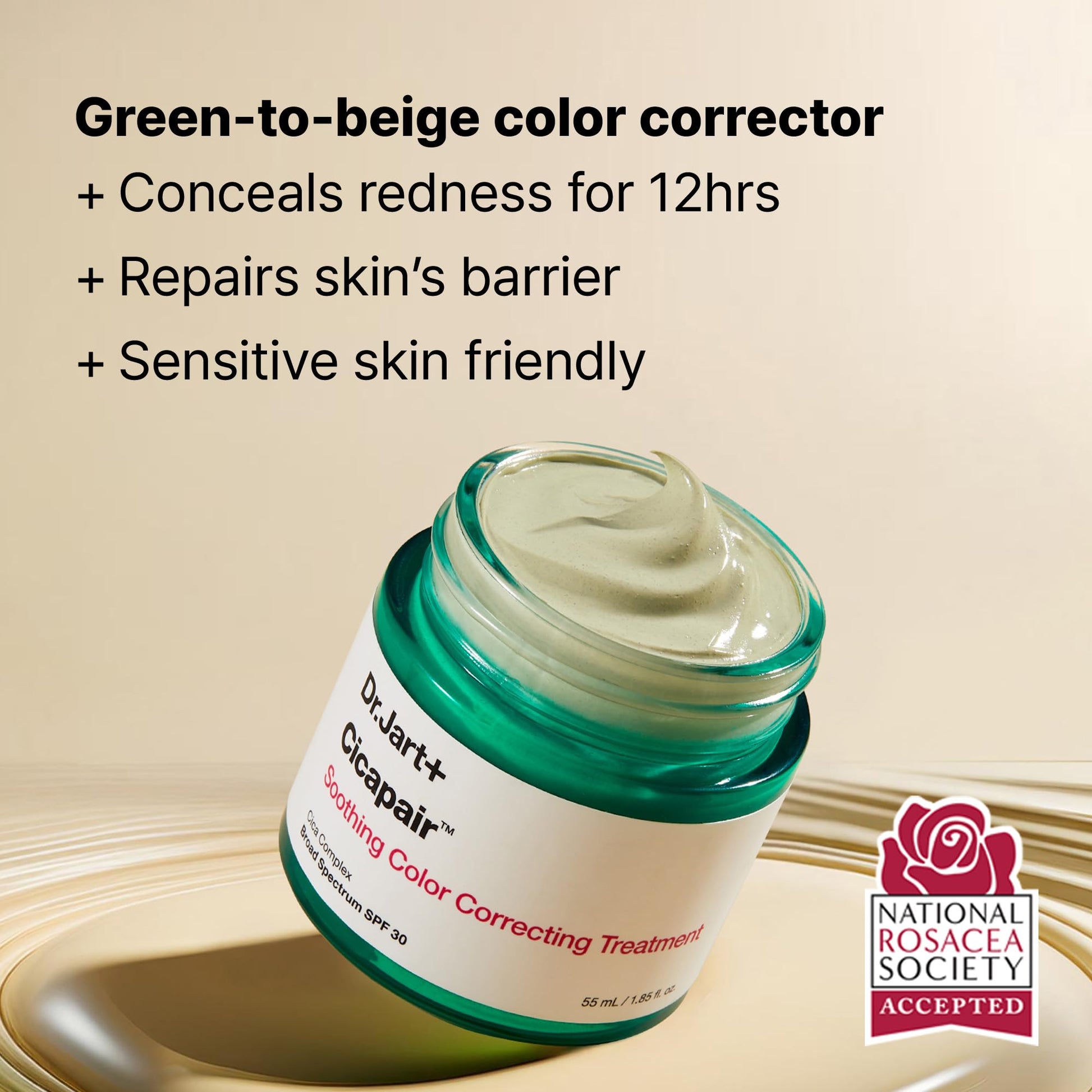 Application of Dr. Jart+ color correcting treatment on hand