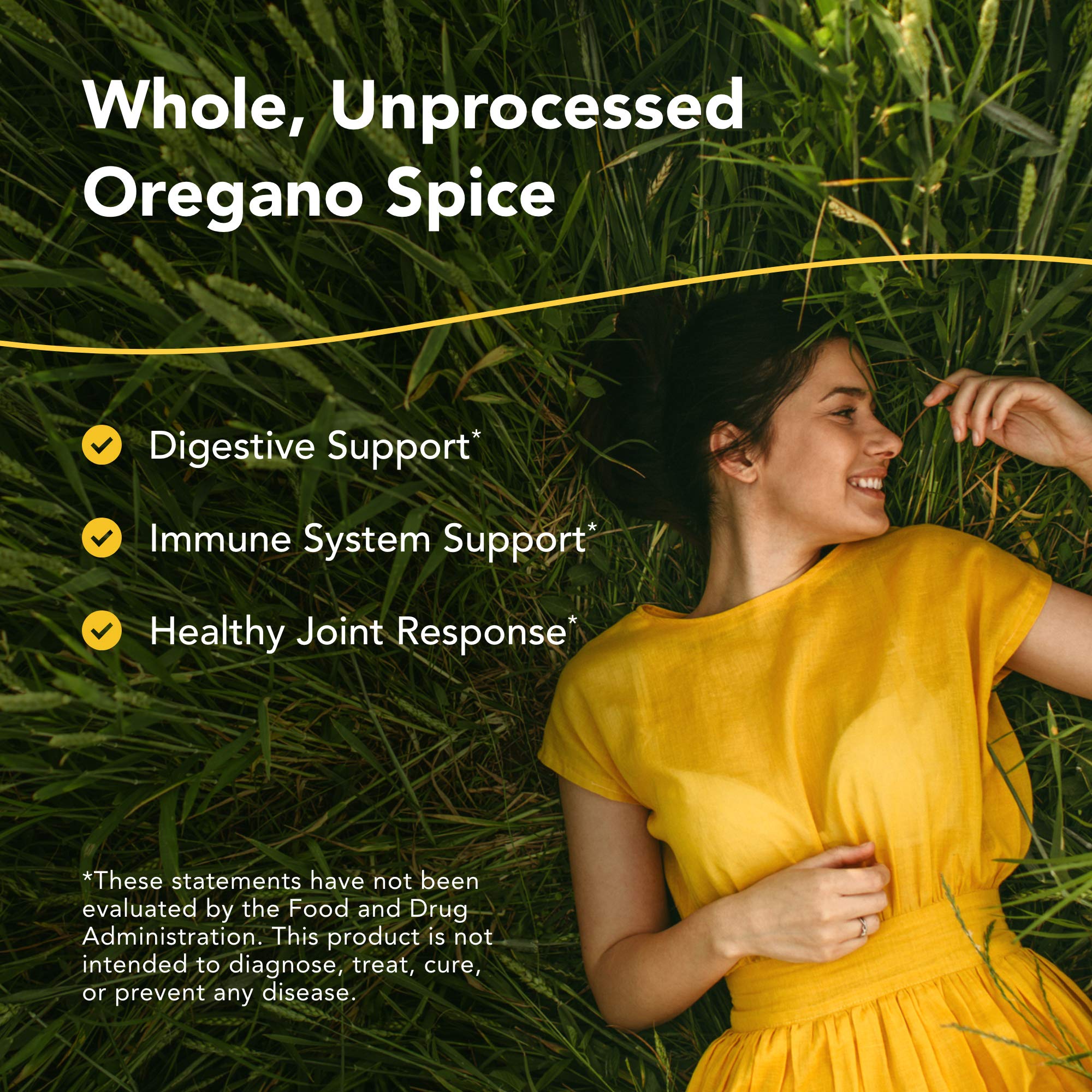 Side panel label details of North American Herb & Spice OregaMax dietary supplement ninety capsule bottle