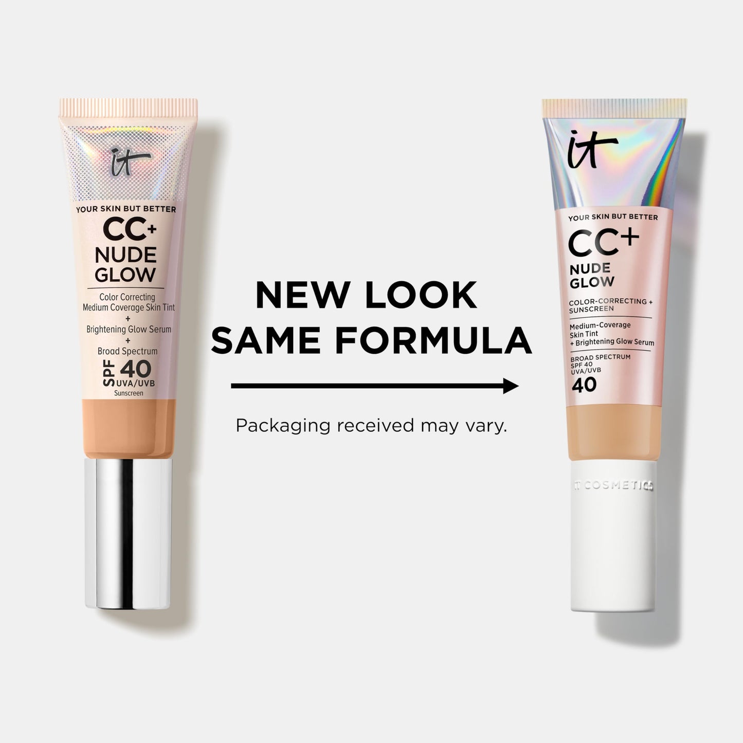 Back of packaging showing It Cosmetics CC+ Nude Glow ingredients
