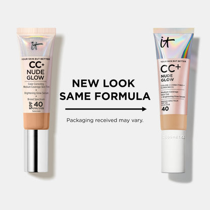 Back of packaging showing It Cosmetics CC+ Nude Glow ingredients