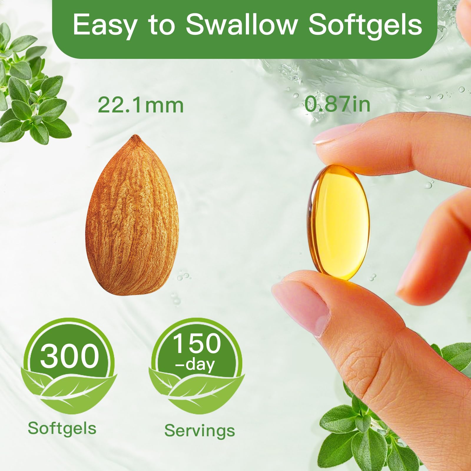Zeyaruibo non-GMO plant based dietary supplement softgels containing six thousand milligrams active blend