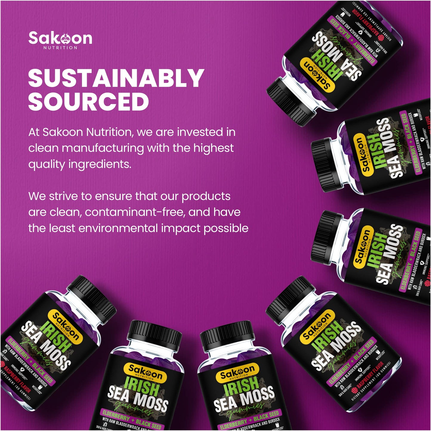 Halal certified Irish sea moss wellness formula for skin and hair health