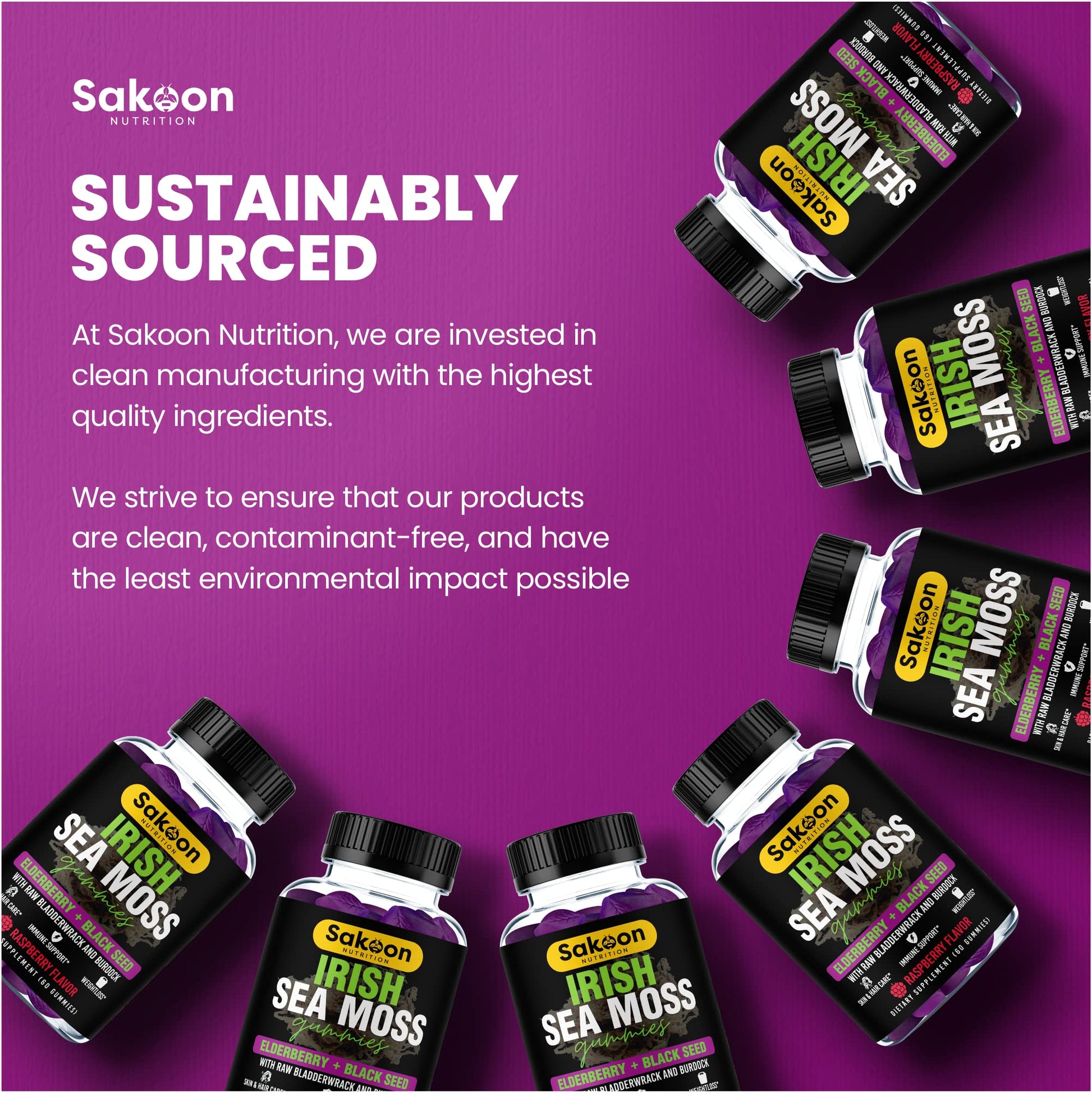 Halal certified Irish sea moss wellness formula for skin and hair health