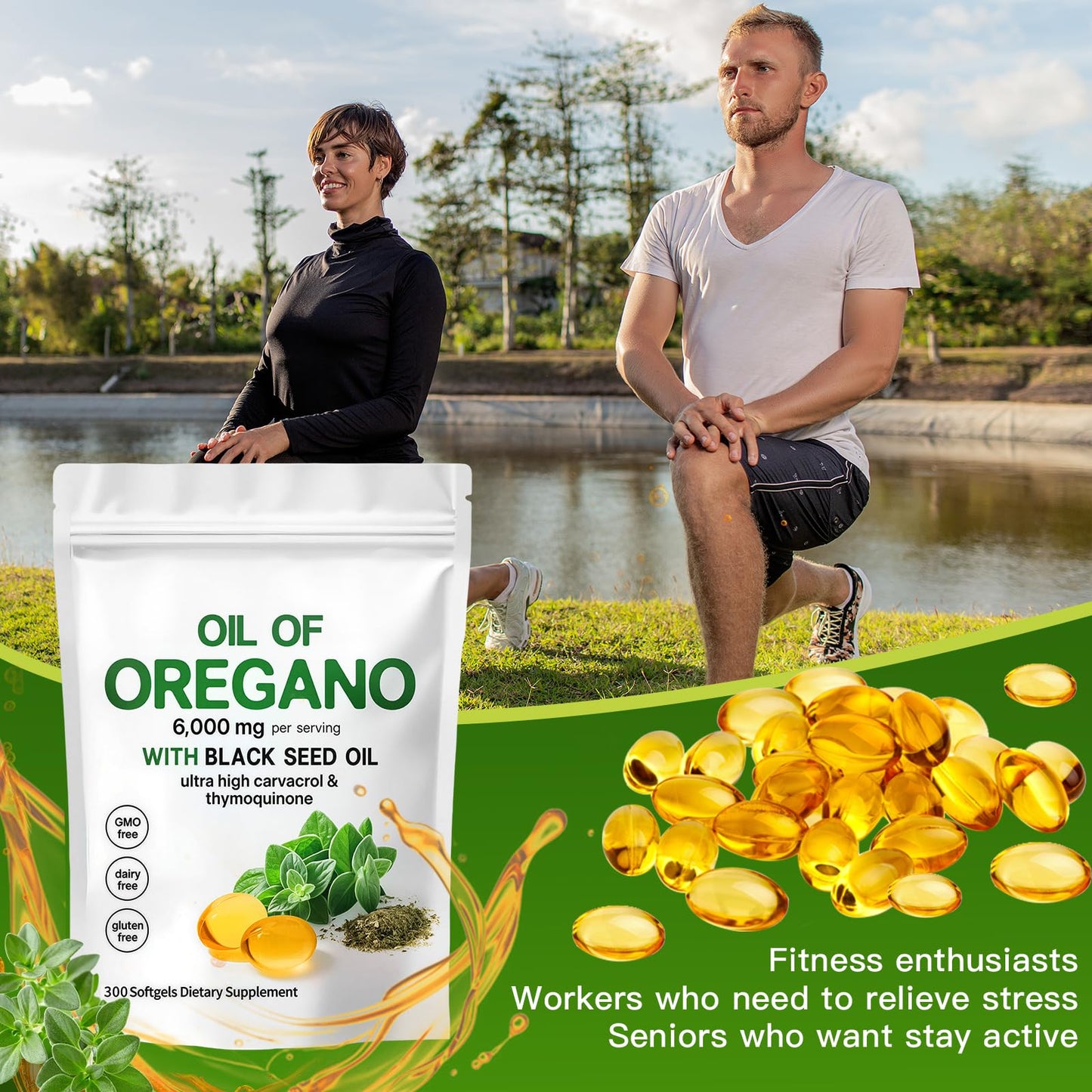 Authentic USA imported Zeyaruibo high absorption oregano oil softgels for daily immunity routines