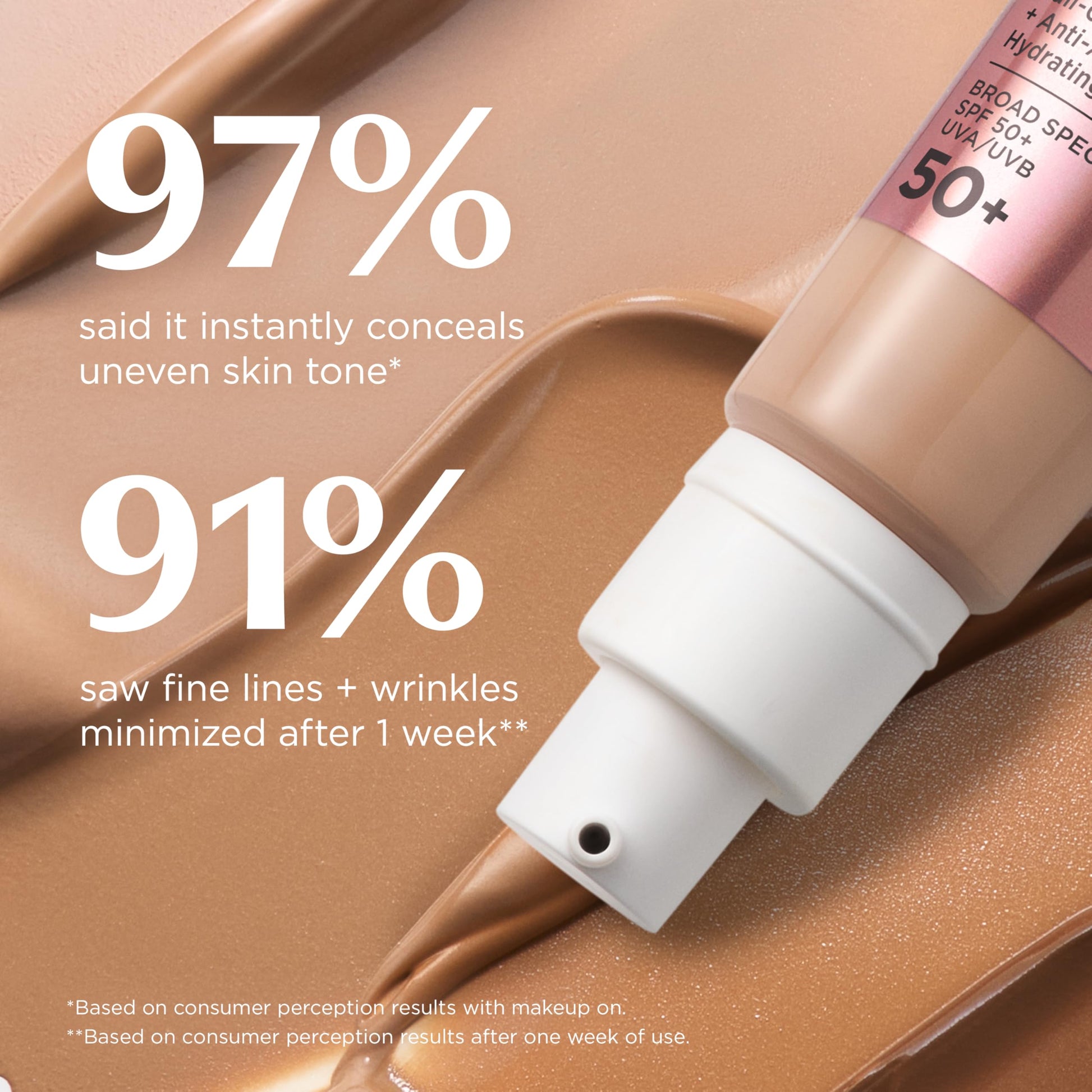 Brand logo and product name on It Cosmetics CC cream packaging