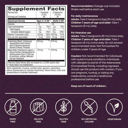 Nature's Way Sambucus Immune Elderberry ingredients list