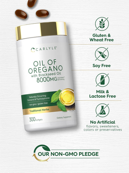 Close-up view of the 300 count Carlyle softgel capsules container