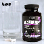 Zeal Naturals maximum strength elderberry formula container demonstrating safety seal and product authenticity.