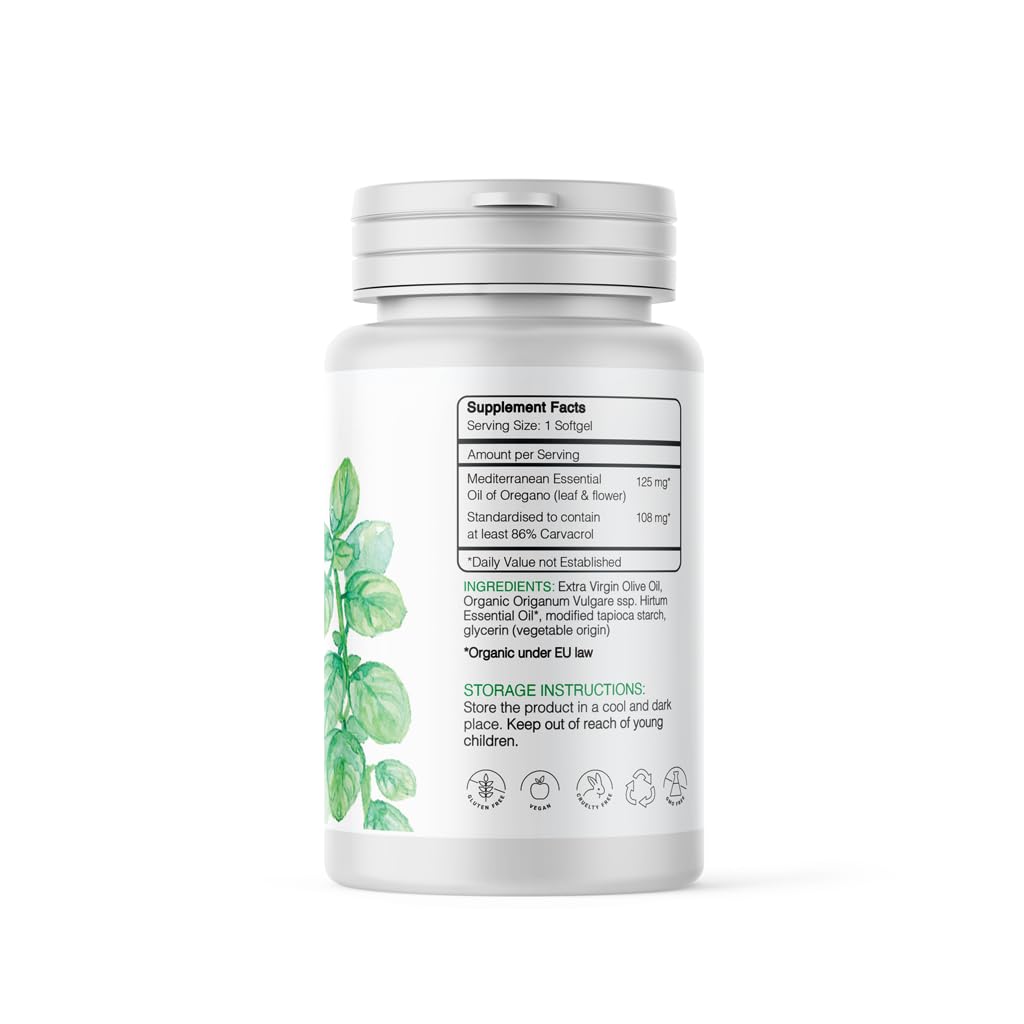 High carvacrol oil of oregano capsules by AROMAVITA for digestive wellness