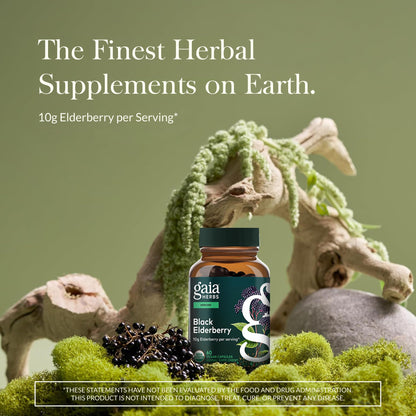 Organic black elderberry capsules supplement facts label