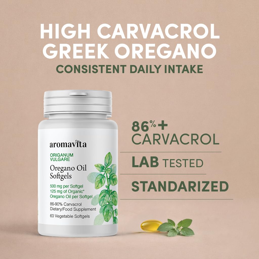 AROMAVITA extra strength vegan softgels side label with ingredient facts