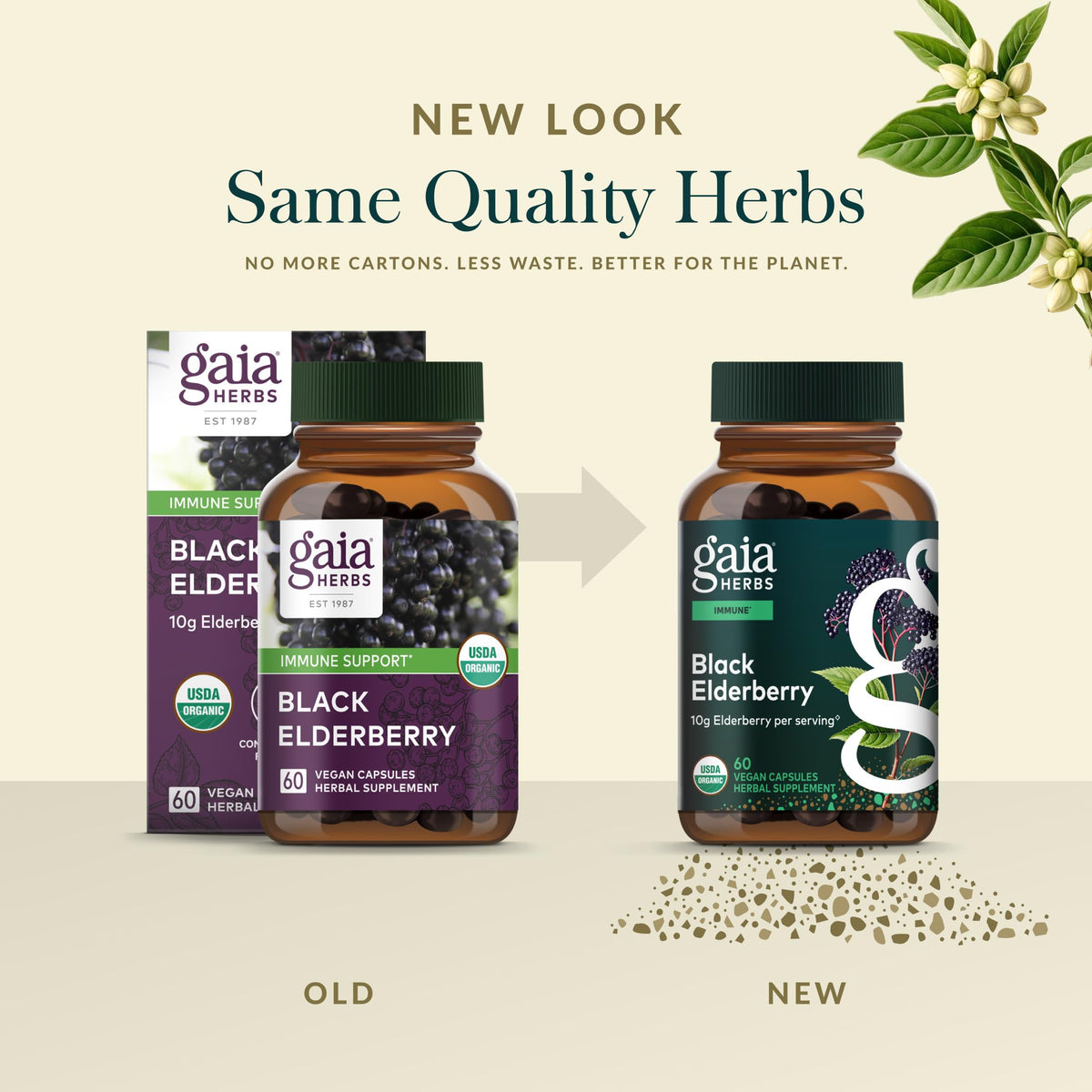 Gaia Herbs black elderberry supplement nutritional information