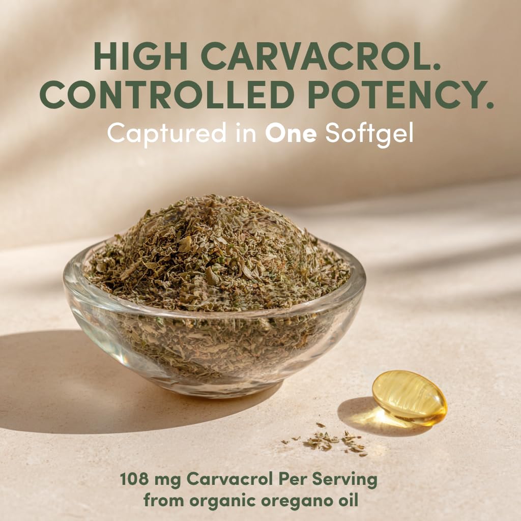 AROMAVITA oregavit organic wild oregano oil daily supplement capsules