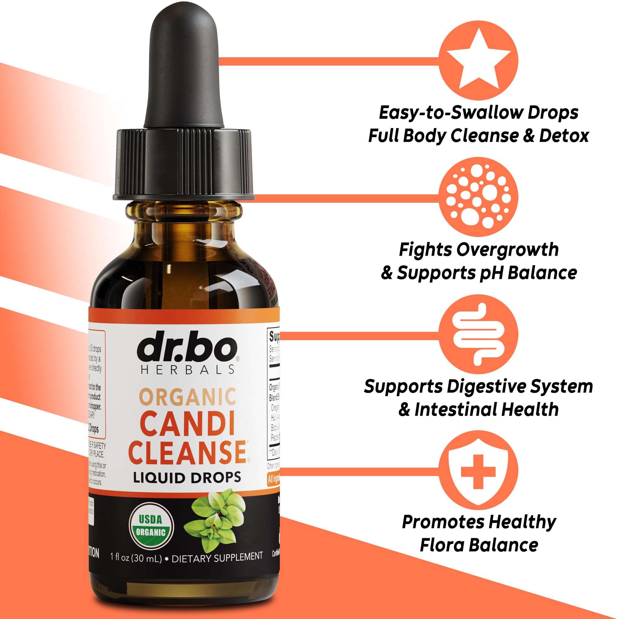 Organic oregano oil gut detox liquid drops supplement ingredient breakdown
