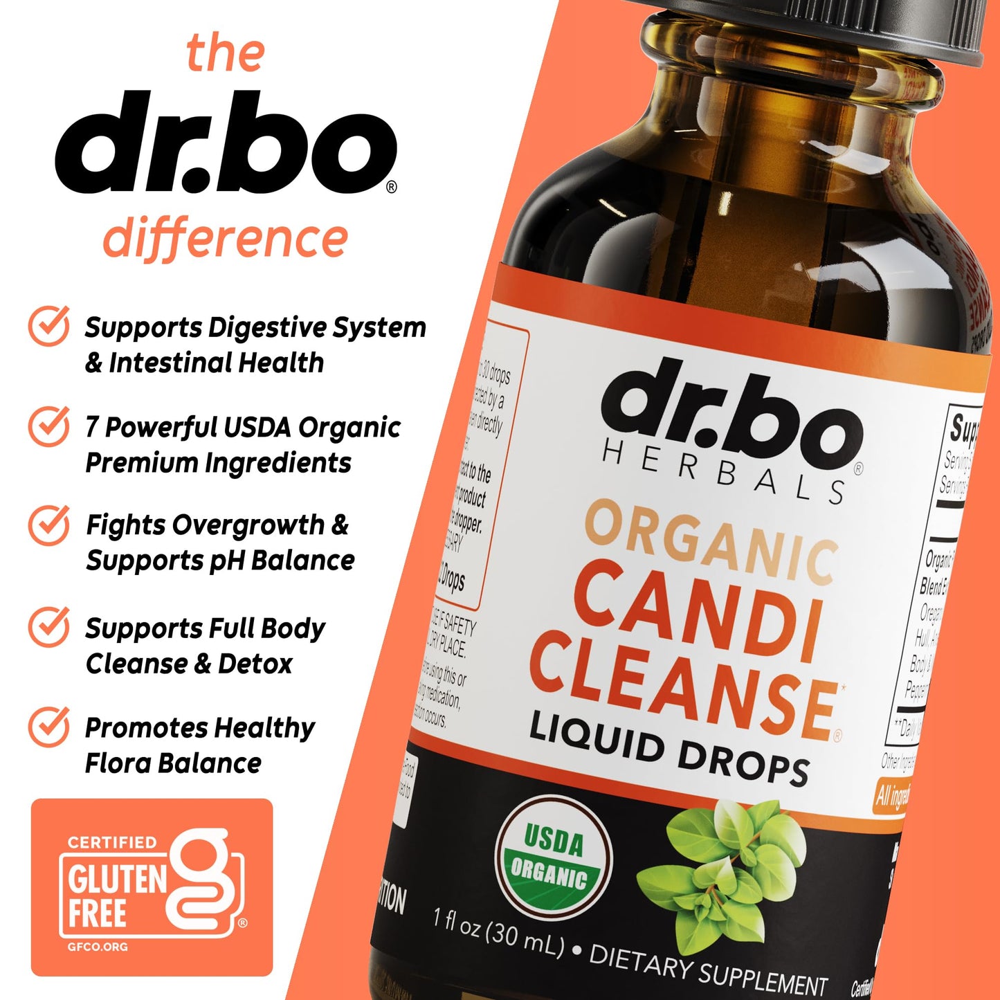 USA imported vegan alcohol free intestinal health liquid drops