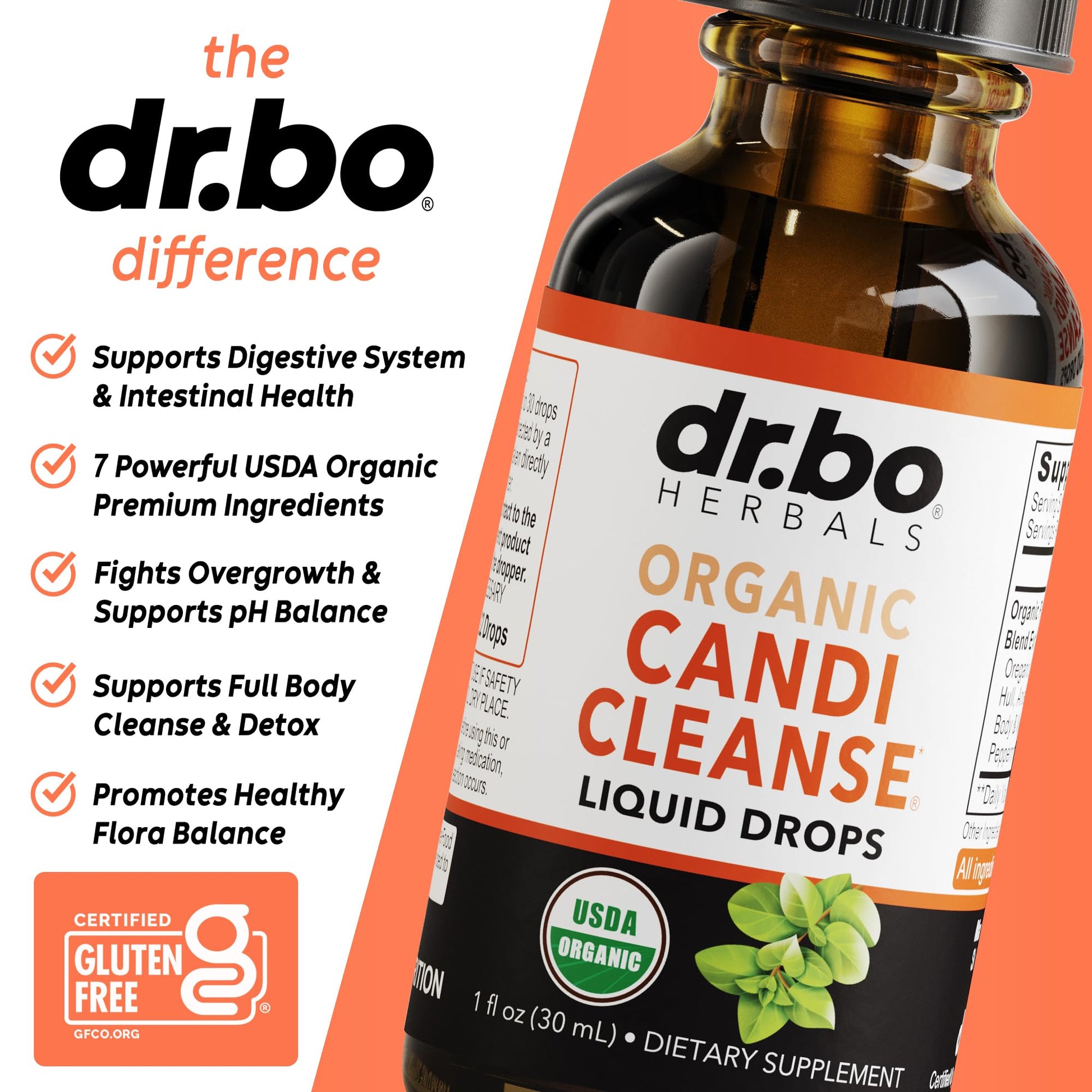 USA imported vegan alcohol free intestinal health liquid drops