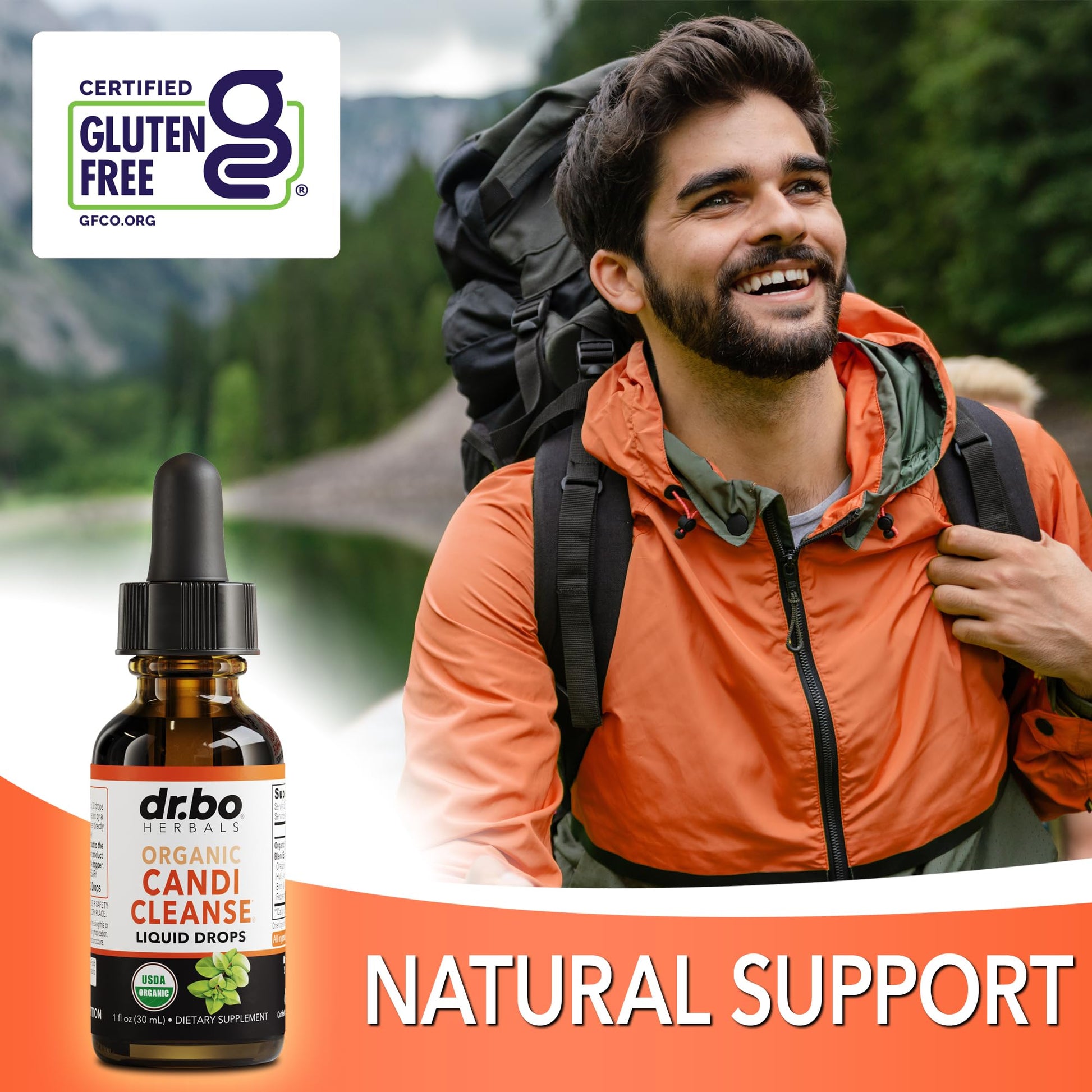 USDA organic non GMO digestive wellness liquid drops back label details