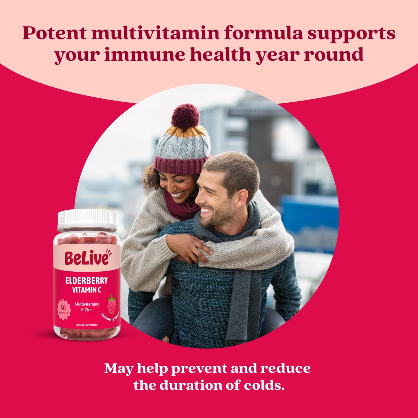 BeLive vegan pectin multivitamin gummies showcasing gluten free and gelatin free features