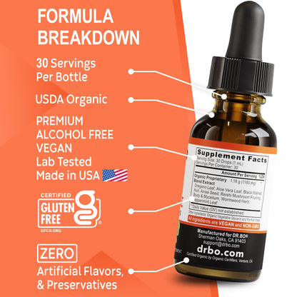 Gluten free soy free natural herbal detox drops for bloating relief