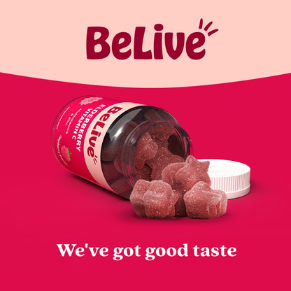 BeLive daily immune system booster chewable gummies side angle layout