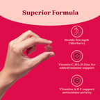BeLive antioxidant rich daily vitamins close up view of raspberry flavored supplements