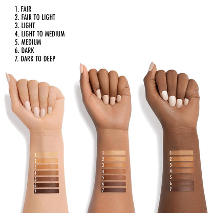 Black Radiance Medium longwear concealer applicator wand and hydrating formula close up.