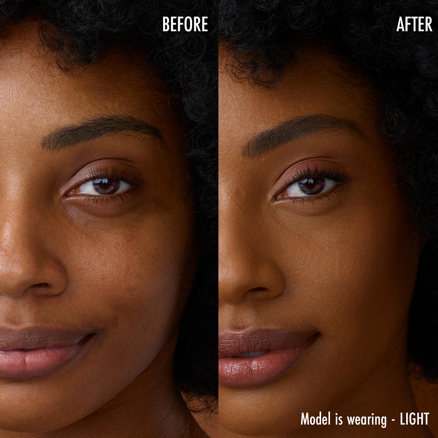 Cruelty free vegan Black Radiance liquid concealer Medium texture on skin display.