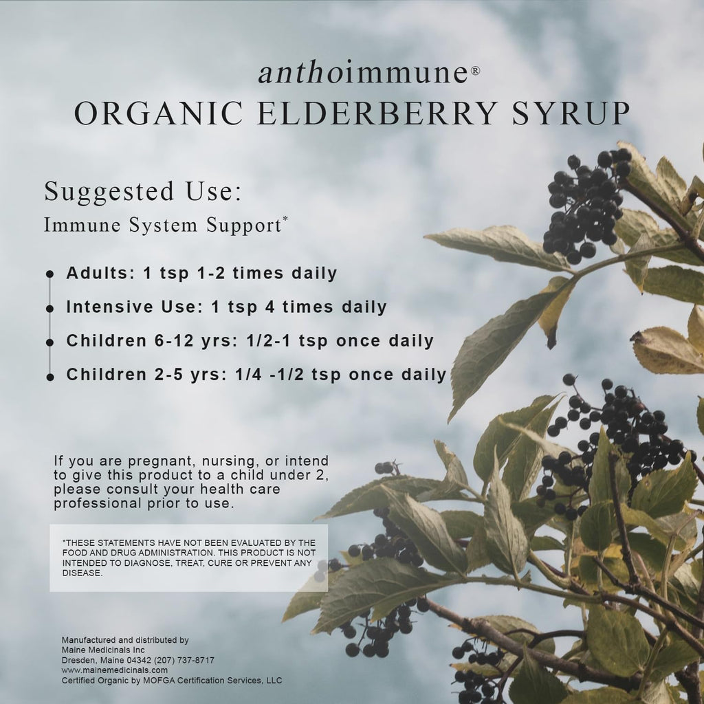 Maine Medicinals immune supplement ingredients label