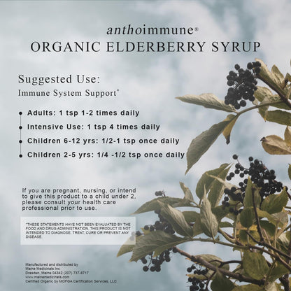 Maine Medicinals immune supplement ingredients label