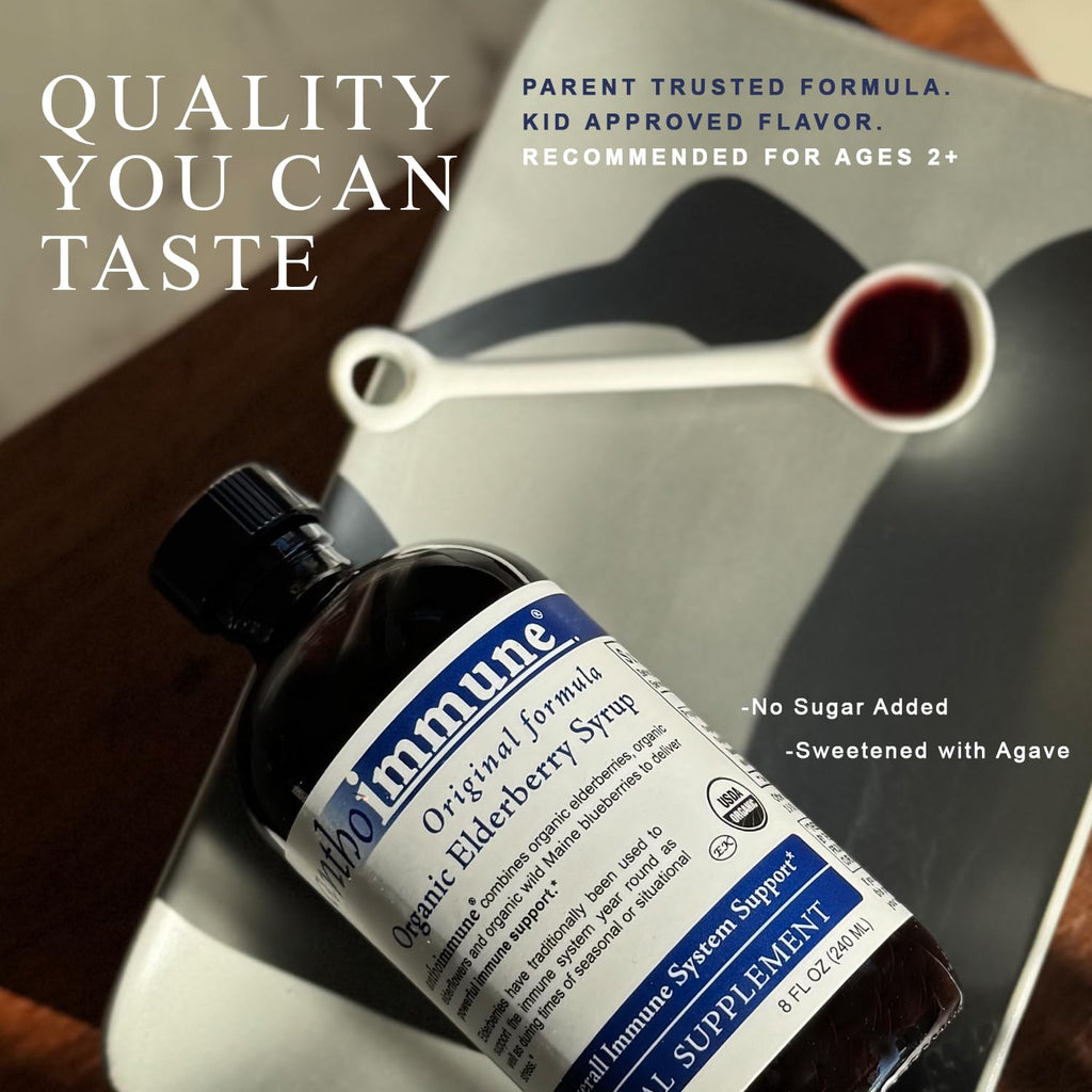 Authentic USA imported elderberry syrup bottle