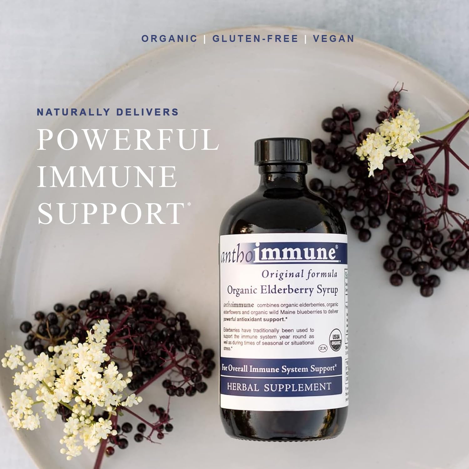 Anthoimmune organic formula syrup side view