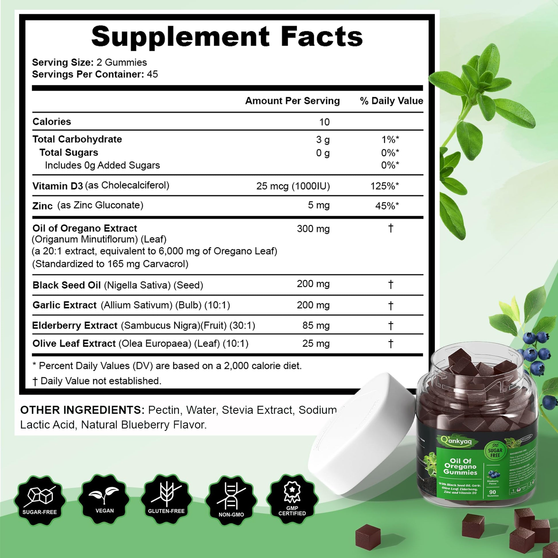 NEVISS oregano oil and elderberry gummies bottle top view highlighting the child resistant safety cap