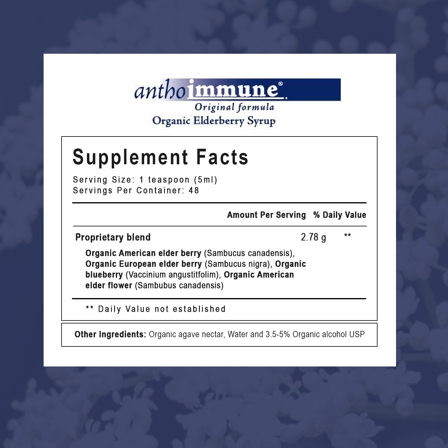 Premium elderberry syrup for immune system support