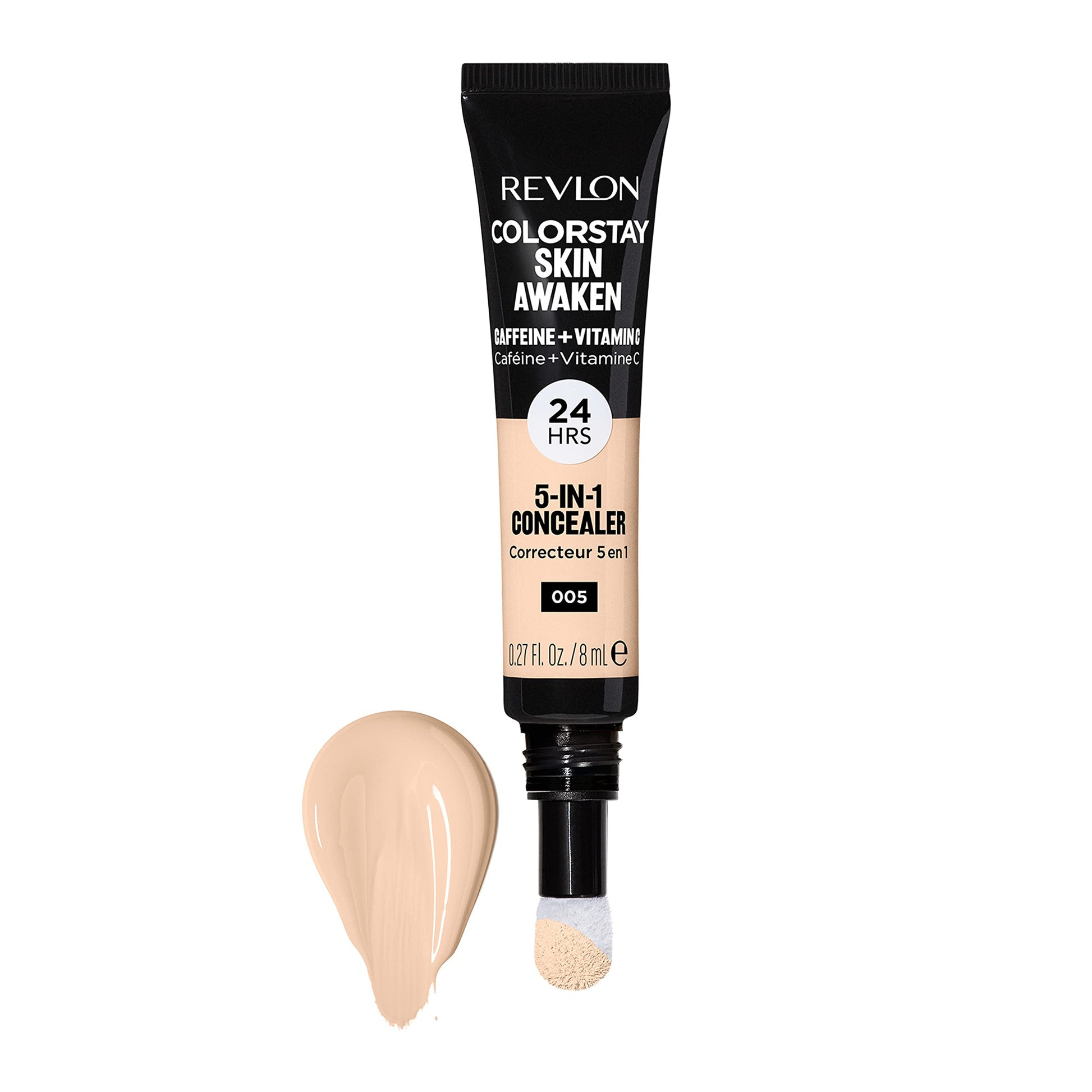 Revlon long-lasting matte liquid concealer highlighting the antibacterial sponge tip applicator