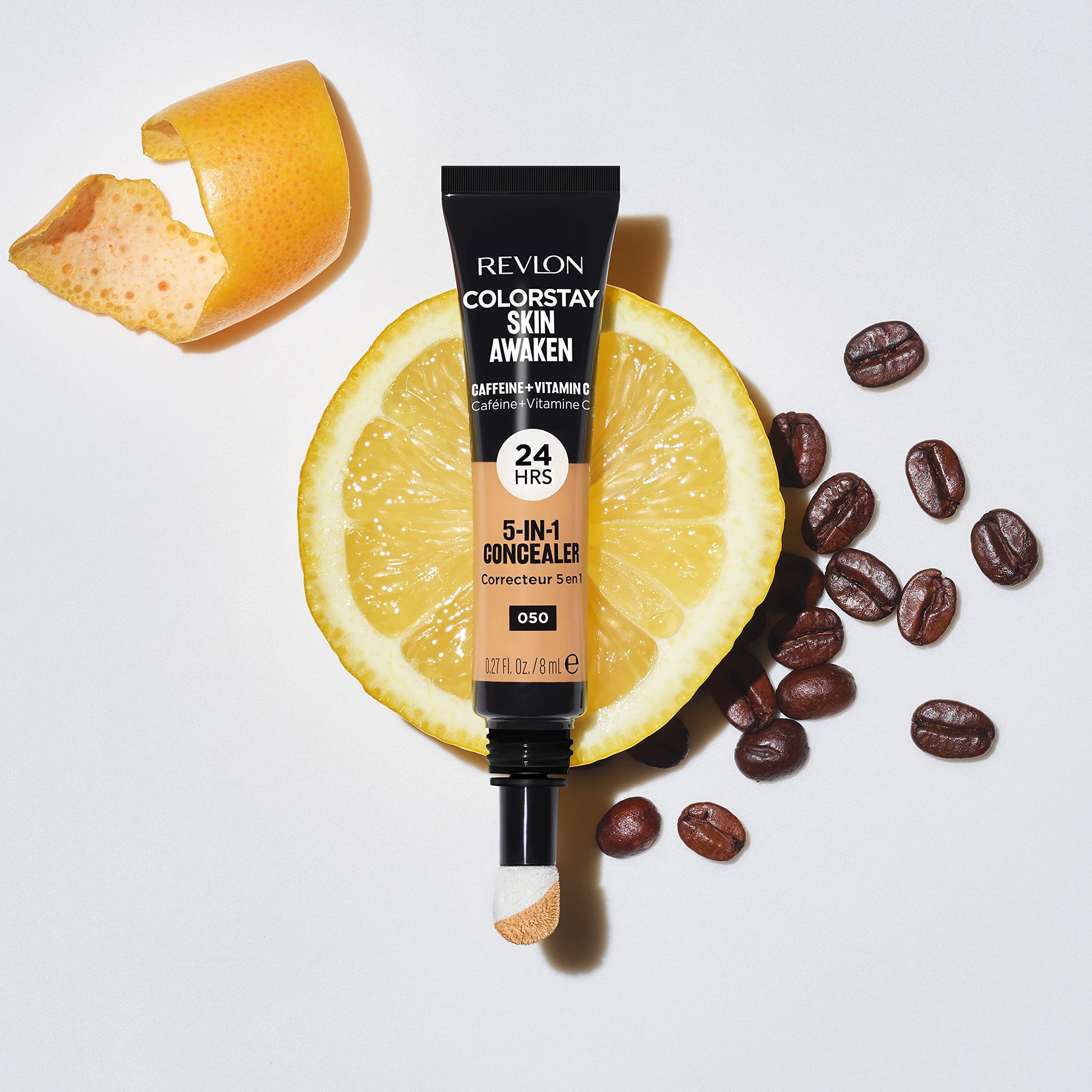 Swatch of Revlon ColorStay Skin Awaken liquid concealer in shade 005 Fair on skin