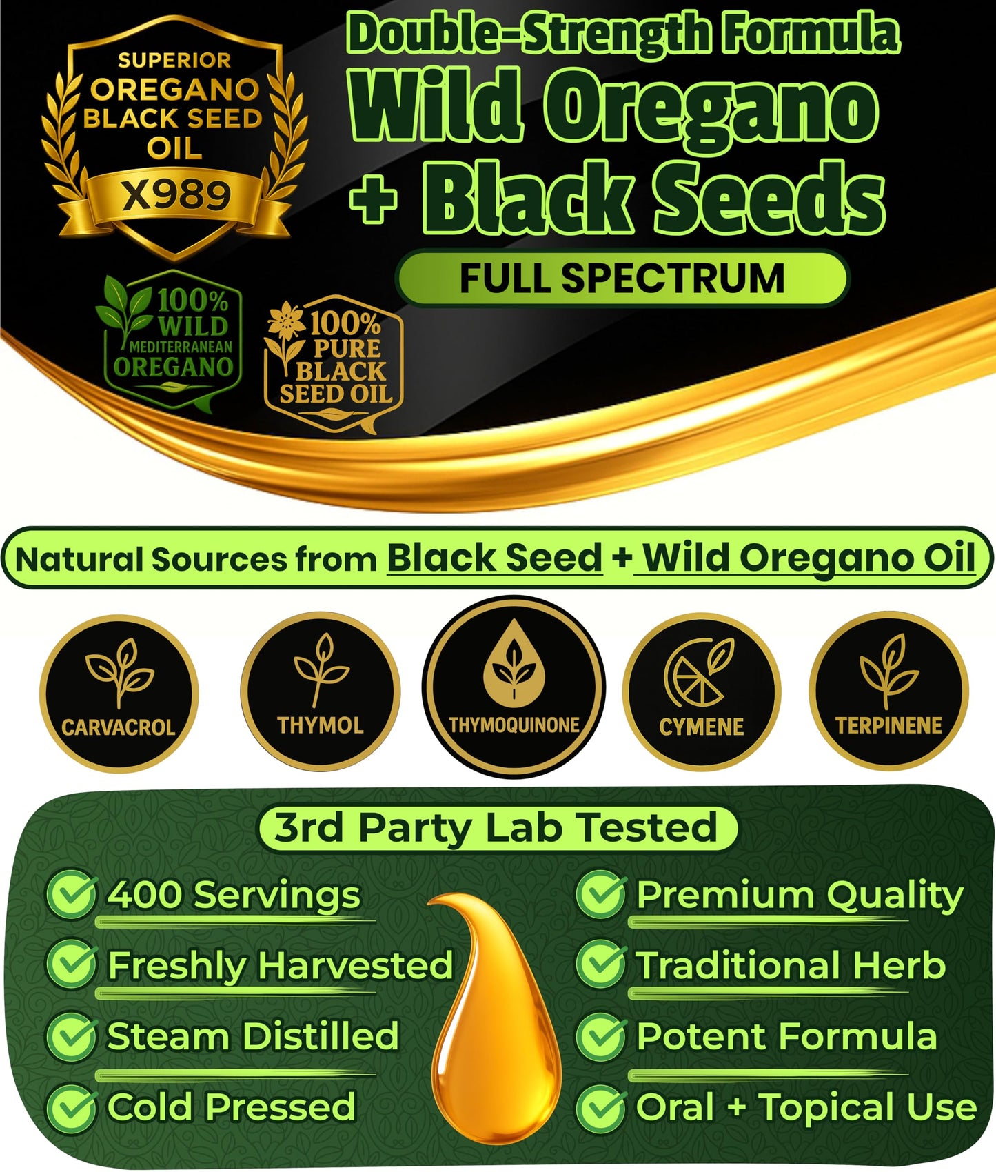 Vegan non GMO alcohol free dietary supplement packaging and bottle graphic