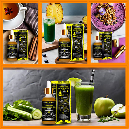 BIOZQYNK cold pressed black cumin seed oil premium dropper solution layout