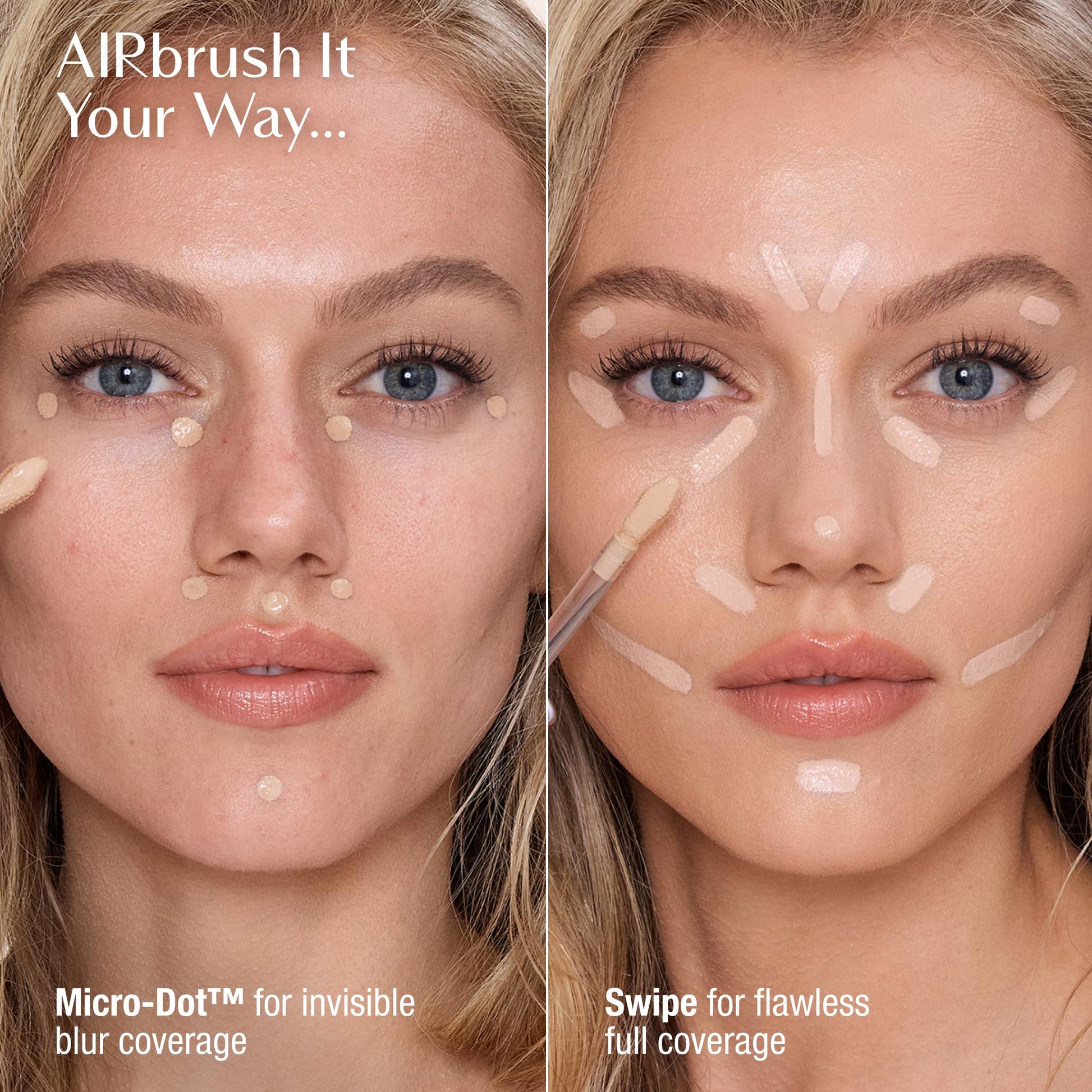 Longwear cream concealer for dark circles and blemishes being swatched on hand