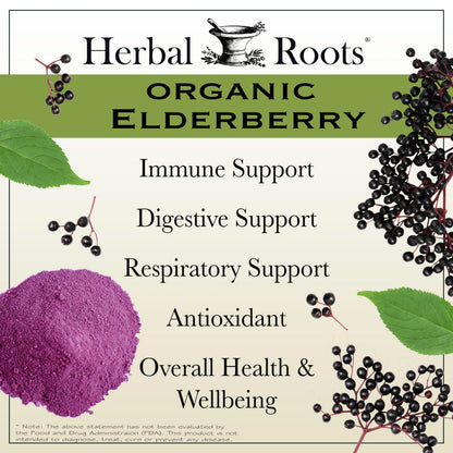 Premium USA imported black elderberry antioxidant supplement bottle for cold and flu defense.