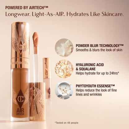 Charlotte Tilbury full coverage airbrush concealer applicator tip close up details