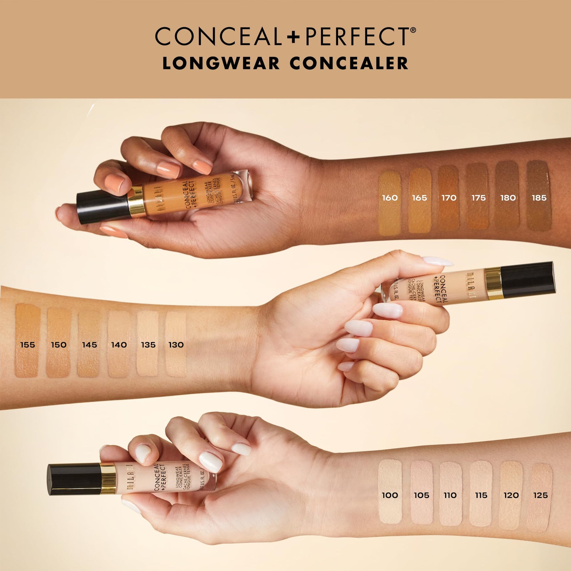 Milani 12 hour water resistant under eye concealer packaging details