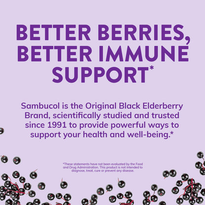 Sambucol berry flavored effervescent immune support tablets physical container close up
