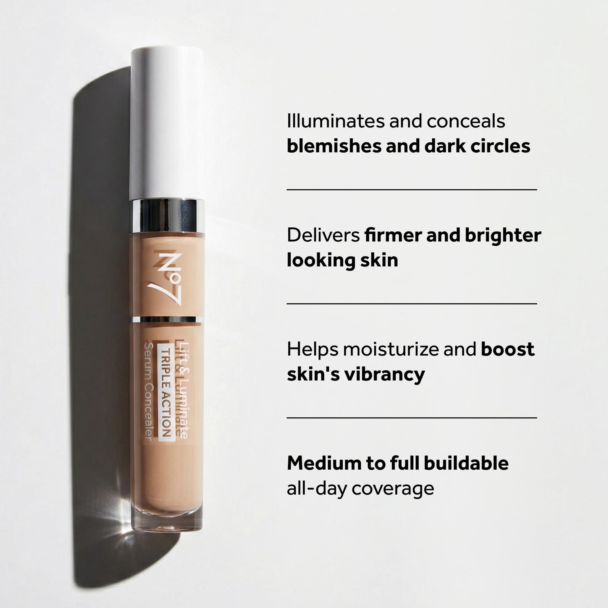No7 shade zero two light medium to full coverage concealer texture