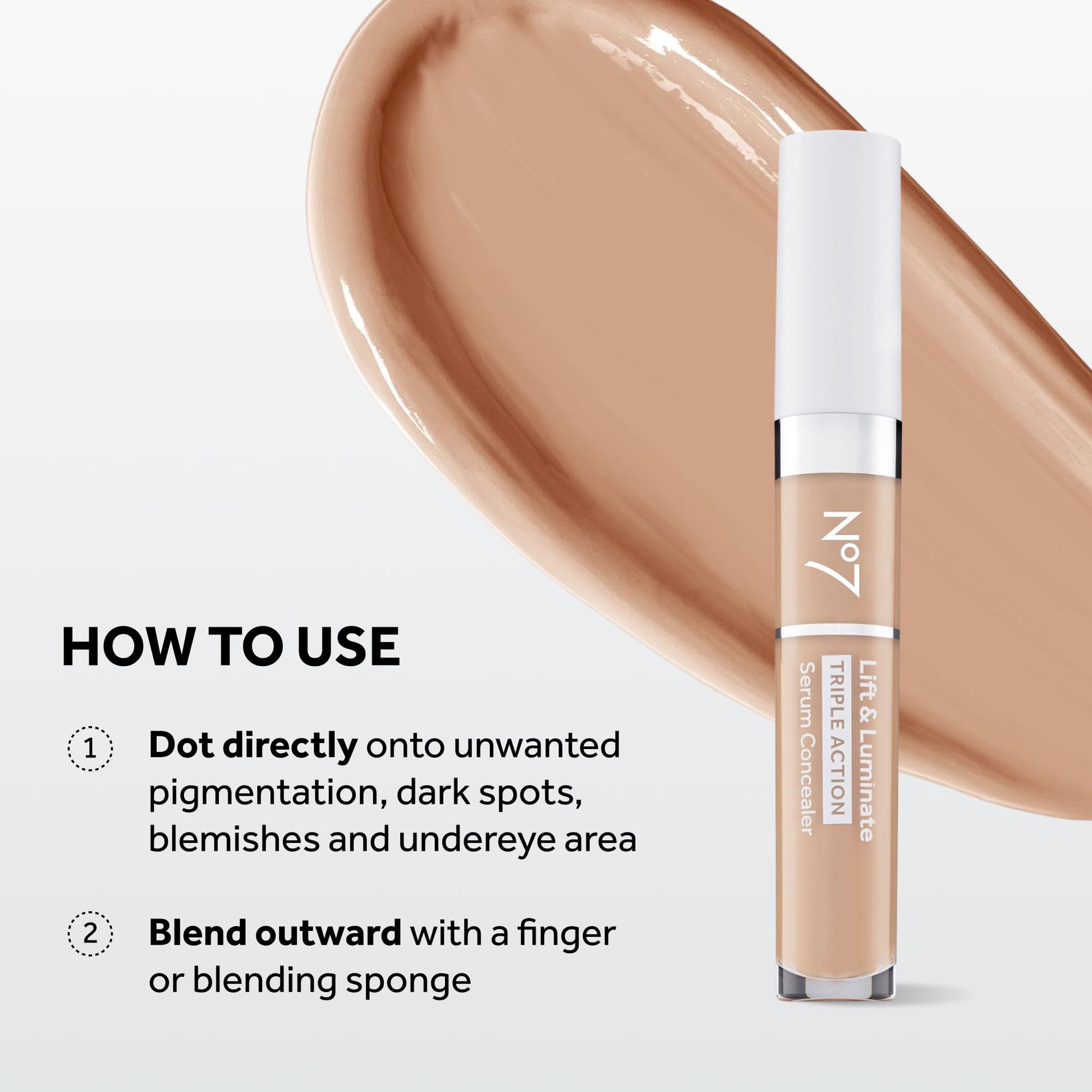 Authentic USA imported No7 illuminating face makeup packaging close up