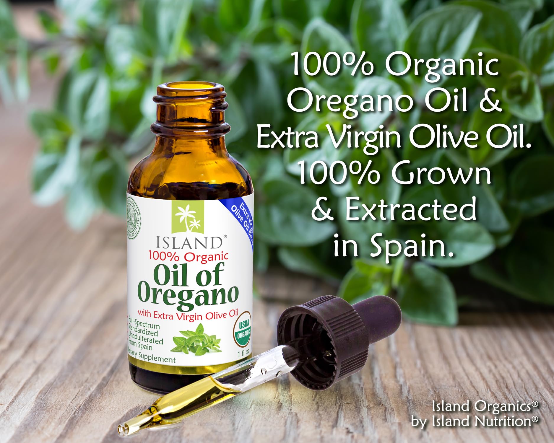 Island Nutrition organic oregano oil dietary supplement imported from USA