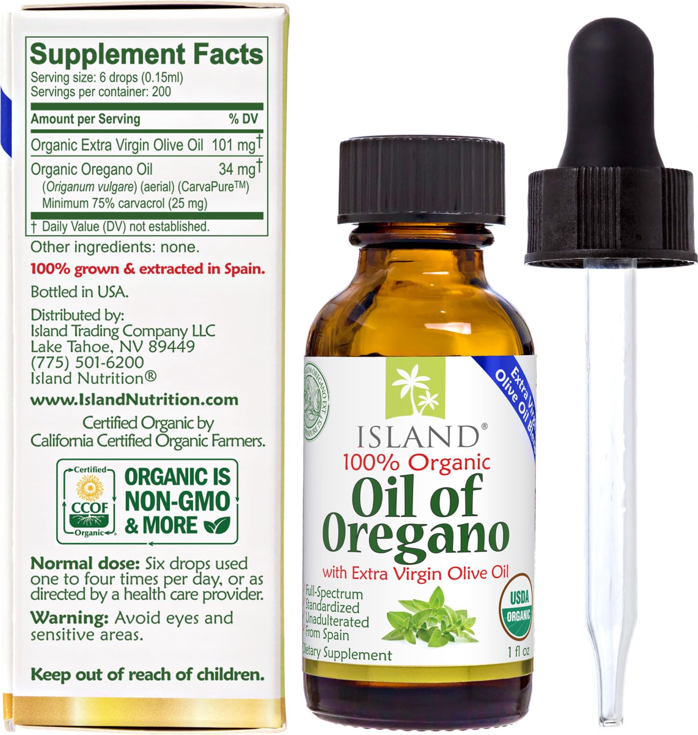Seventy five percent carvacrol liquid oregano drops for gut health