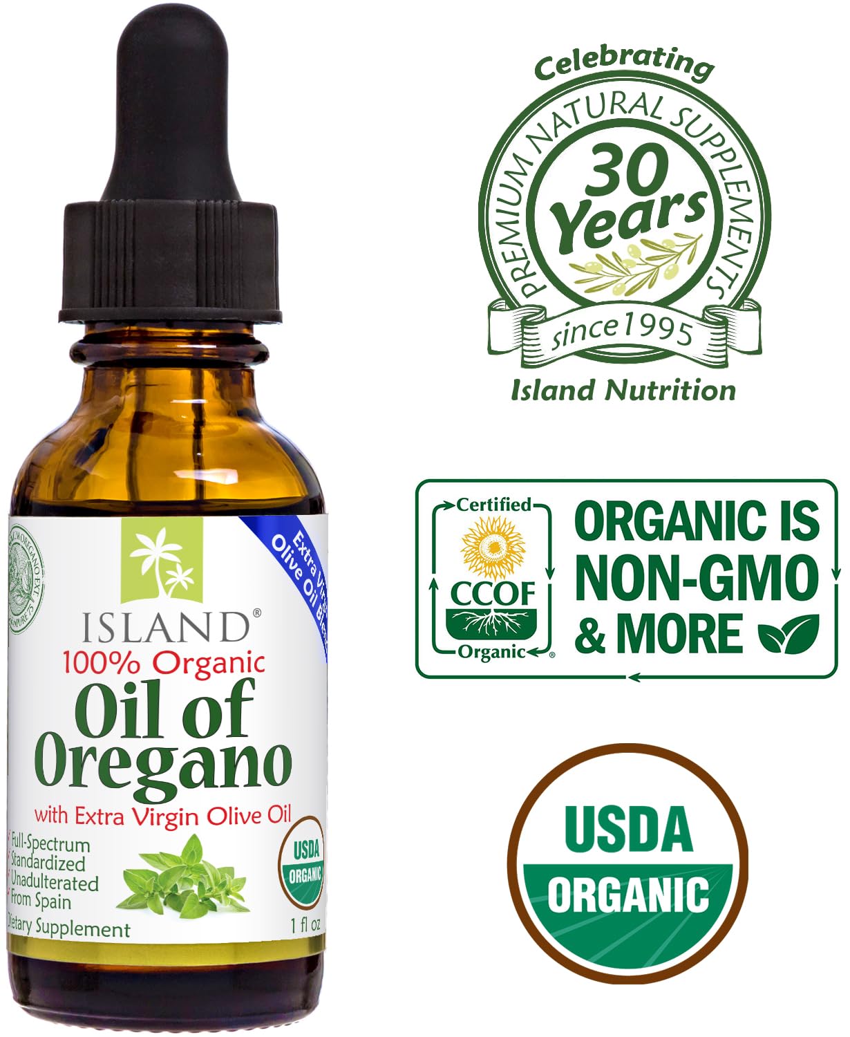 Island Nutrition premium herbal drops liquid supplement packaging close up