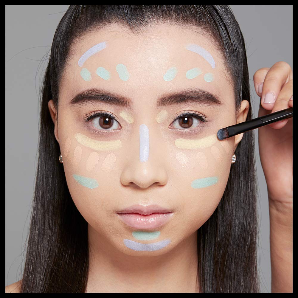 Swatches of the six customizable shades from the NYX color corrector cream face palette